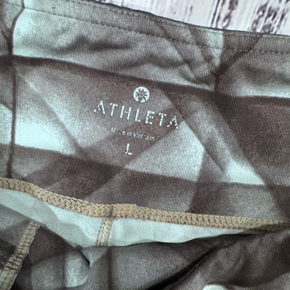 Athleta Sonar Capri Tight Leggings Gray Geometric Women's L - Picture 4 of 6